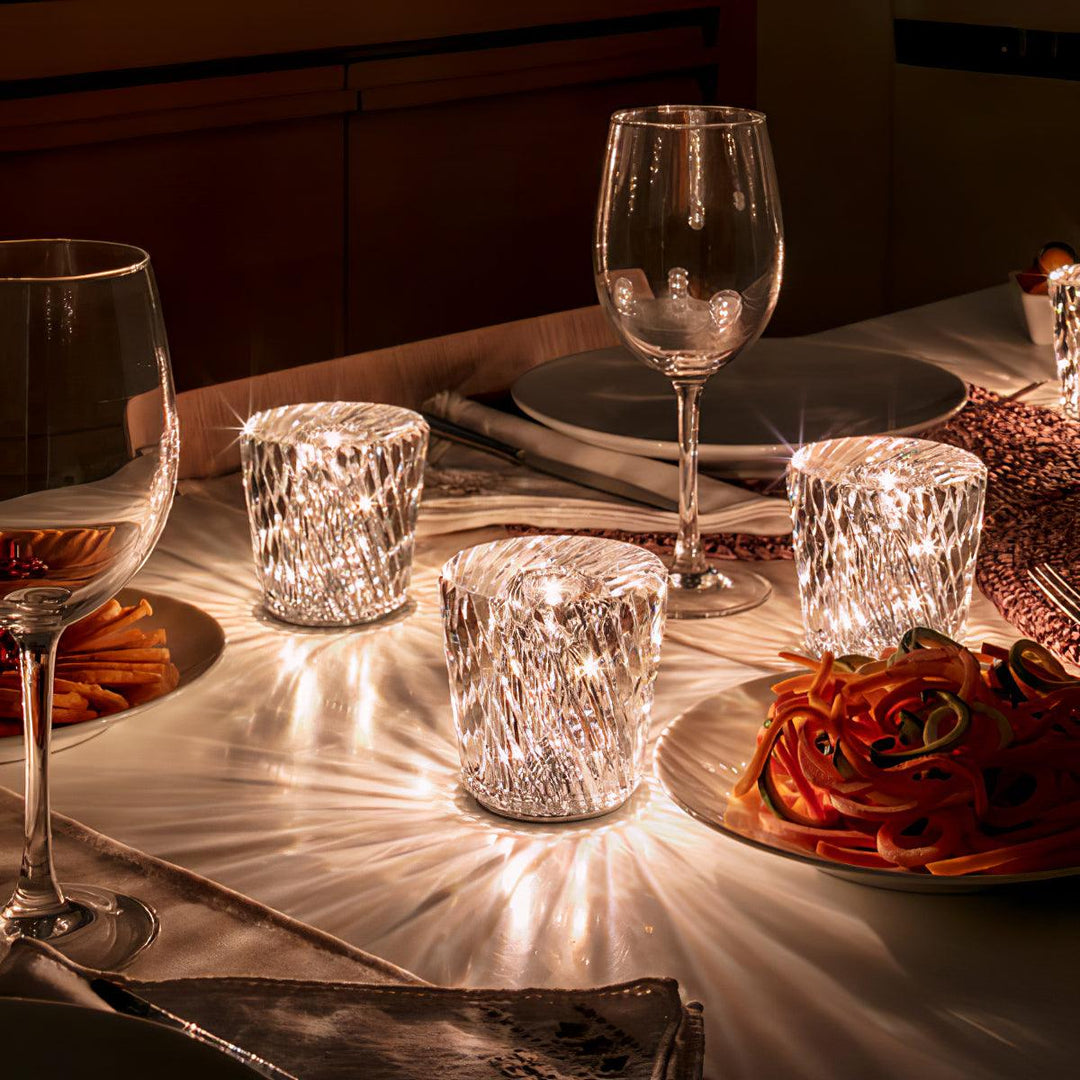 Lampe de table en cristal diamant (batterie intégrée)