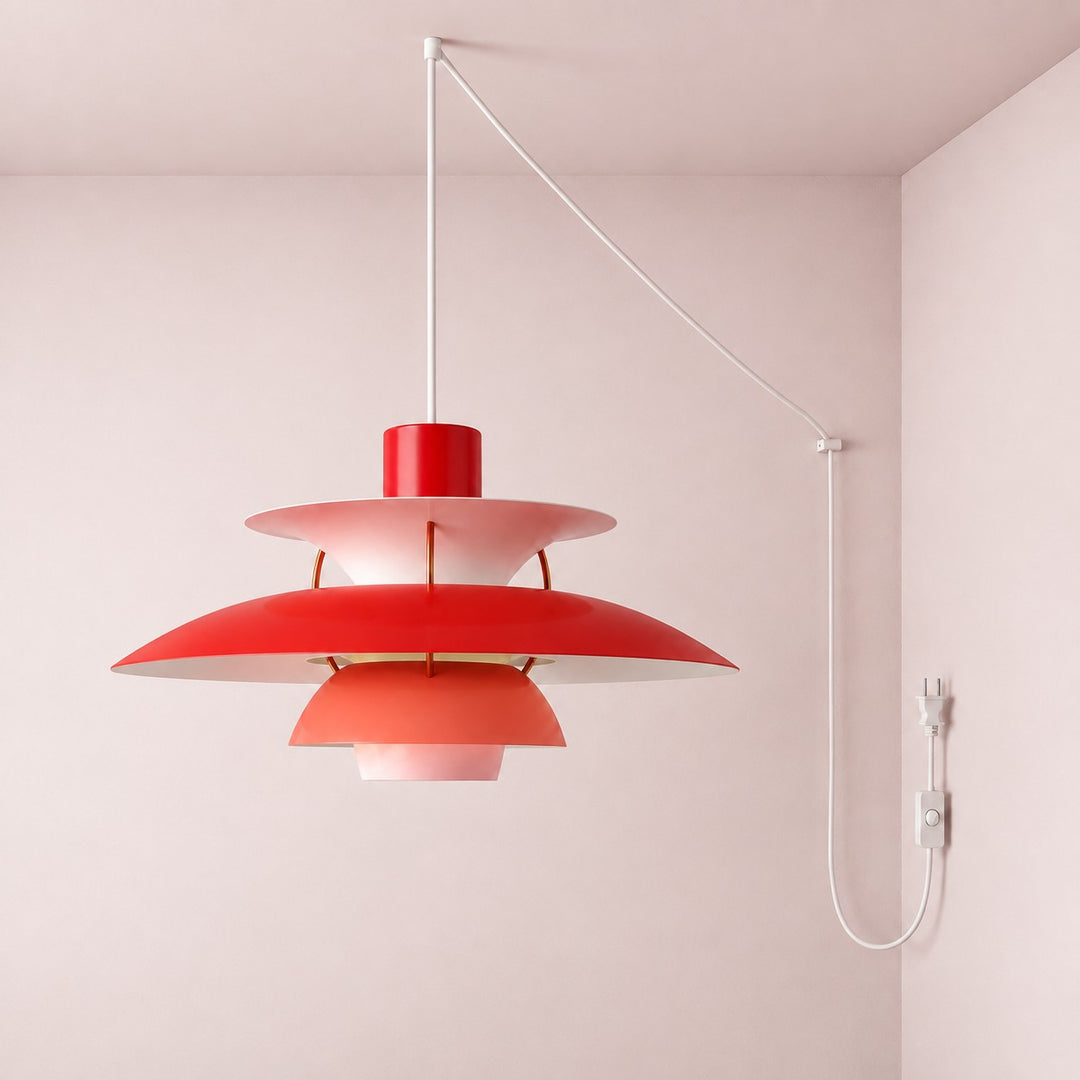 Modern Multilayer Colorful Plug‑in Swag Pendant Light - Metal Hanging Lamp