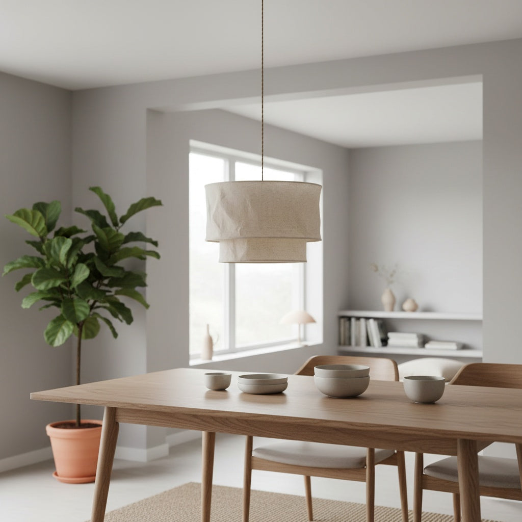 Lustre multi-couches Aeroloom - Tissu moderne et minimaliste pour salles à manger et salons