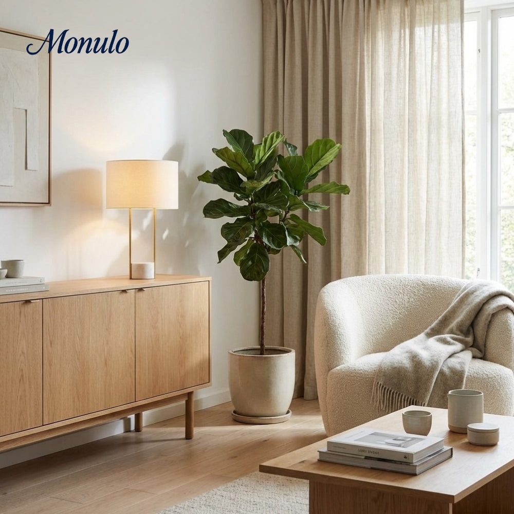 Luma Industrielle Moderne Tisch- und Stehlampe mit Weichem Stoffschirm – Zeitgenössische Beleuchtung für Zuhause und Büro