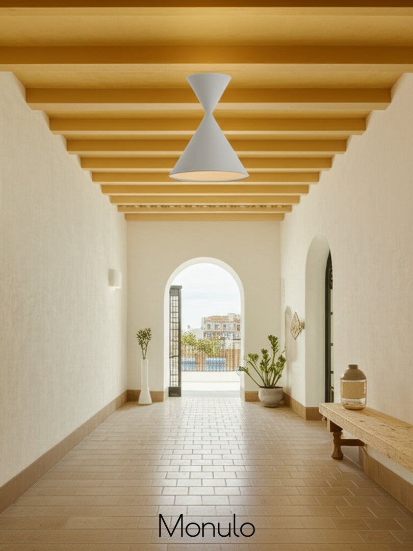 Brivana Metal Cone Ceiling Light - Modern Nordic Flush Mount Design