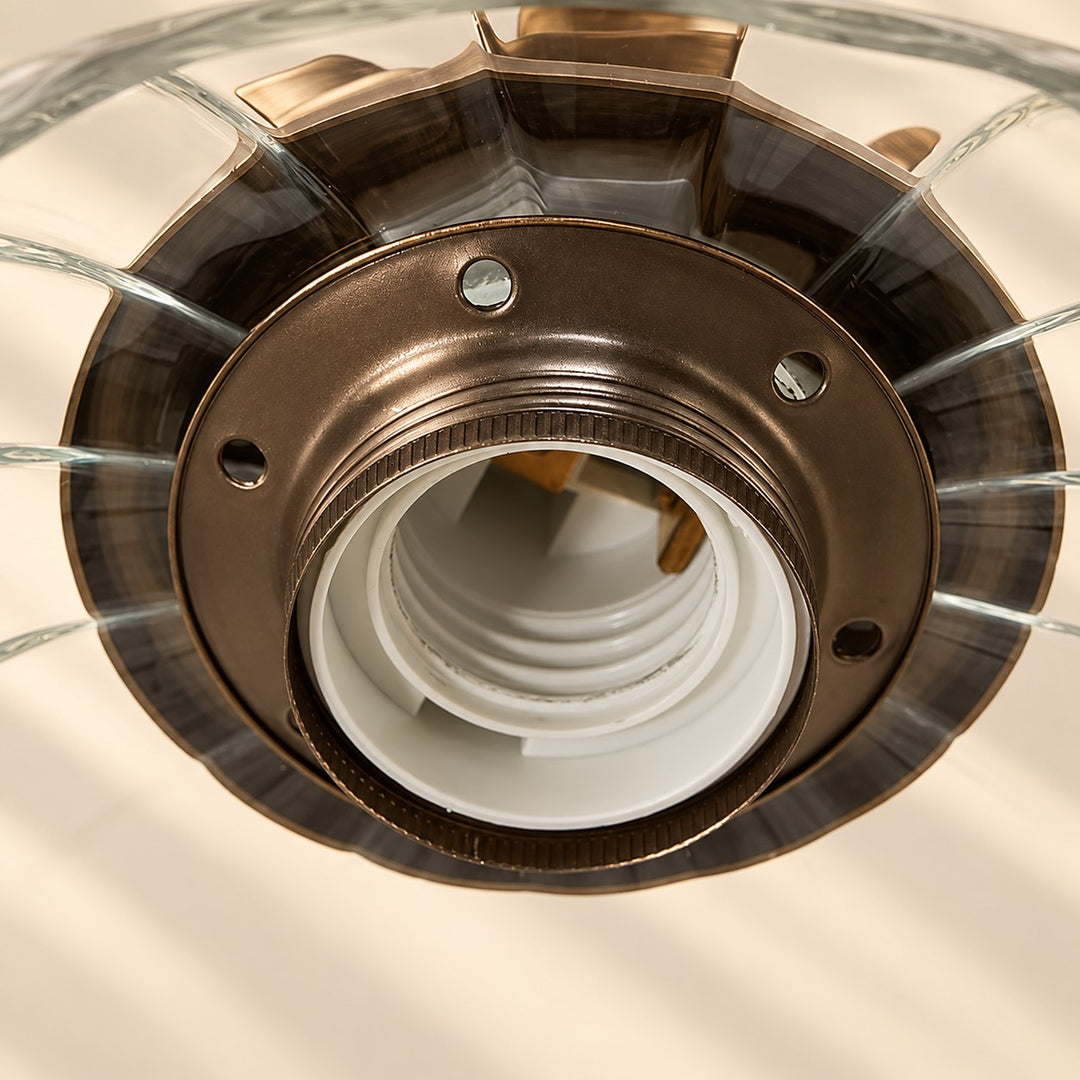 Vintage Fluted Glass Pendant Light for Kitchen & Dining