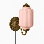 Cargar imagen en el visor de la Galería, Eloise fluted milk-glass plug-in wall sconce