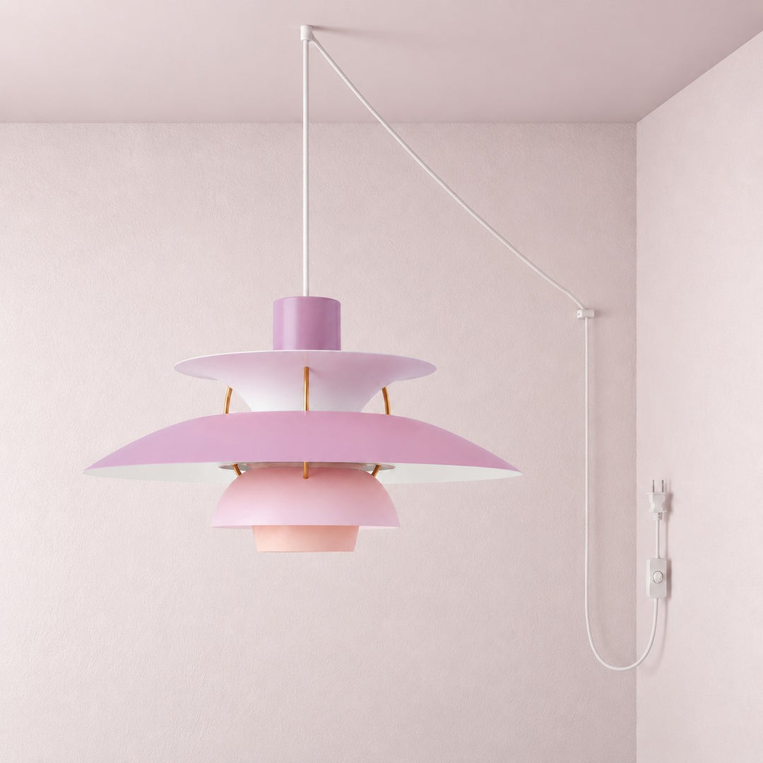 Modern Multilayer Colorful Plug‑in Swag Pendant Light - Metal Hanging Lamp