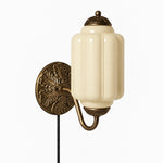 Cargar imagen en el visor de la Galería, Eloise fluted milk-glass plug-in wall sconce
