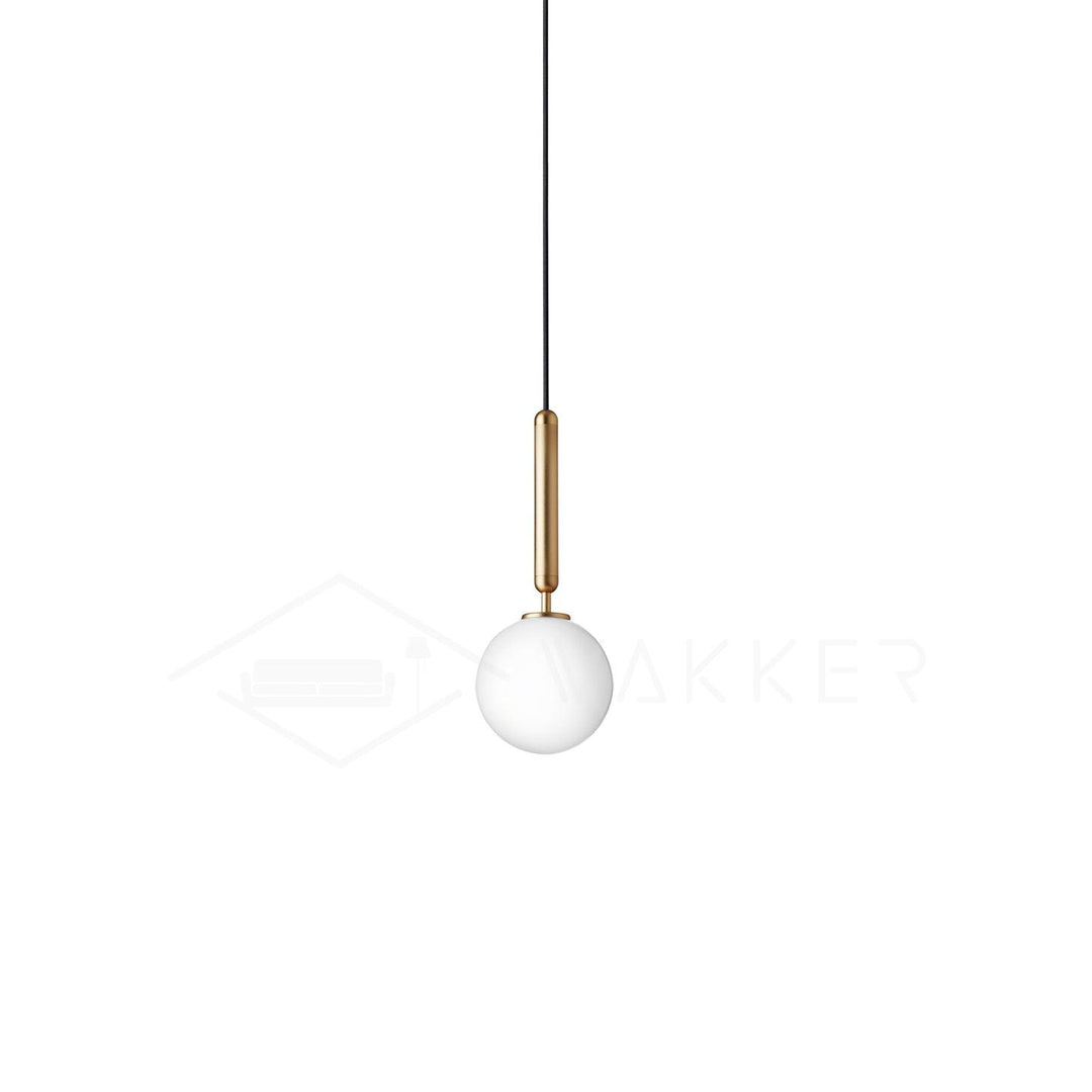 Rounded Brass Glass Plug-In Pendant Light