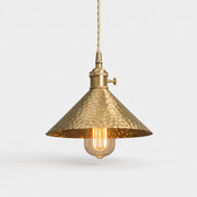 Hammered Cone brass pendant light