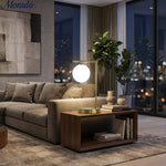 Load image into Gallery viewer, Modern Gold Frame Desk Lamp – Suspended Globe Light for Bedside and Home Office