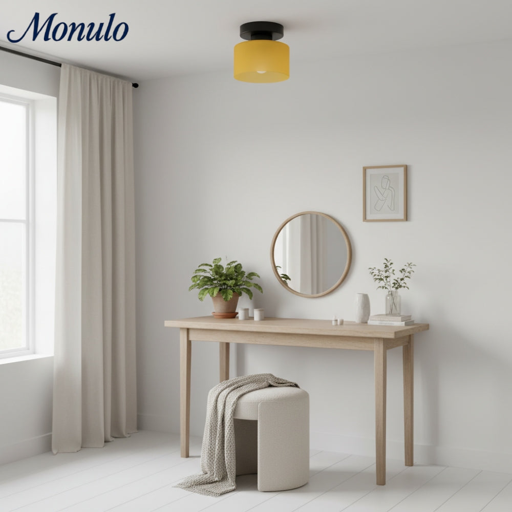 Plafonnier moderne cylindrique en verre minimaliste Moriglaze pour entrée et salon