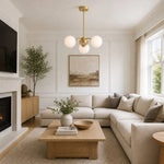 Bild in Gallery-Viewer laden, Milk glass chandelier in a modern living room