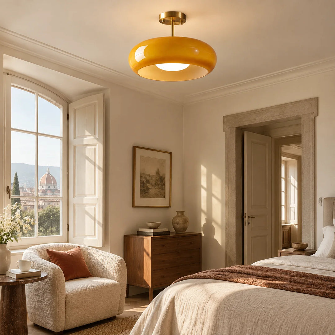 Bauvia Ceiling Light with brass or chrome and colour options - New2609-1024650 interior scene