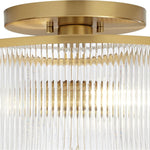 Load image into Gallery viewer, Rivora Vintage Ribbed-Glass Drum Flush Ceiling Light for Living Room
