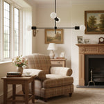 Load image into Gallery viewer, Mobilux Line Black and Brass Chandelier - Contemporary Globe Ceiling Hanging Light
