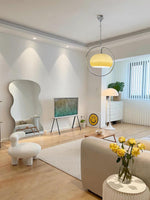 Load image into Gallery viewer, Rounded Glass Chrome Swag Pendant Light