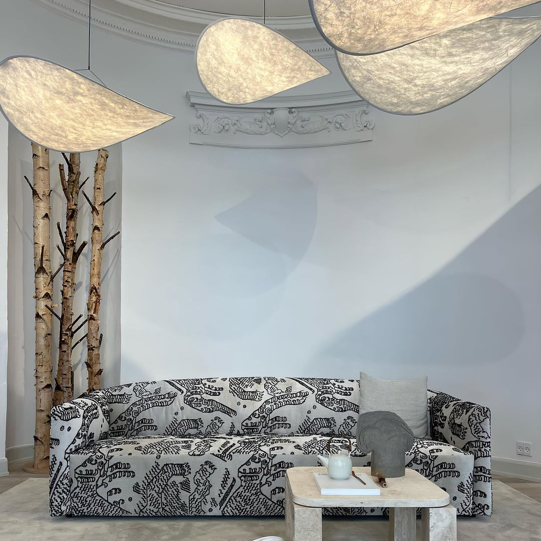 White Silk Cloth Plug-In Pendant Lamp