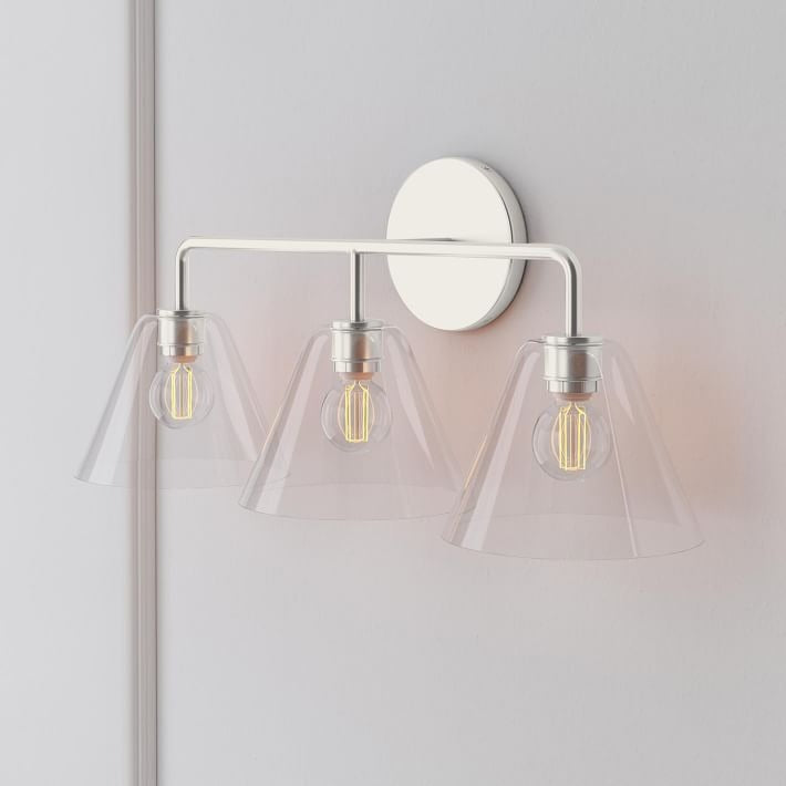 Aplique de pared Conica Cone: iluminación moderna de vidrio de 1, 2 y 3 luces