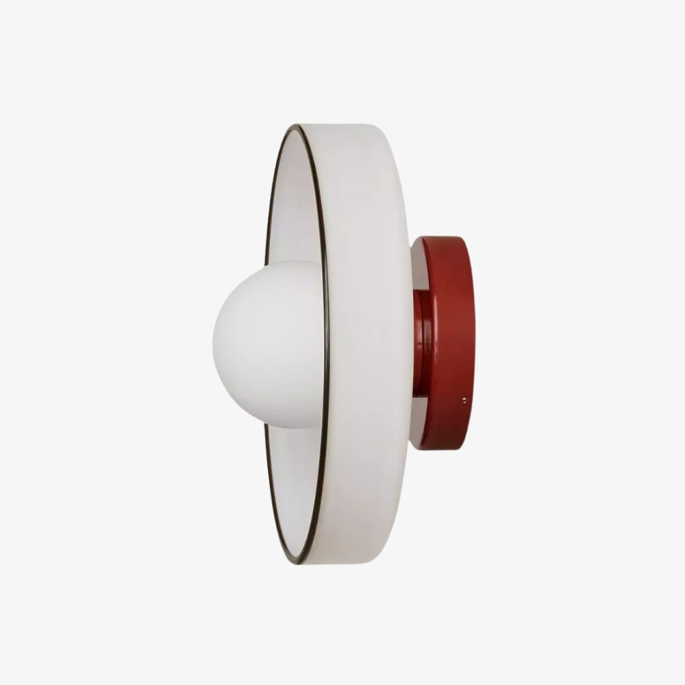 Kalo Versatile Glass Disc Modern Wall/Ceiling Fixture with Color-Accent Rim for Living Spaces