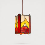 Charger l'image dans la visionneuse de galerie, Complete rose motif stained glass pendant light