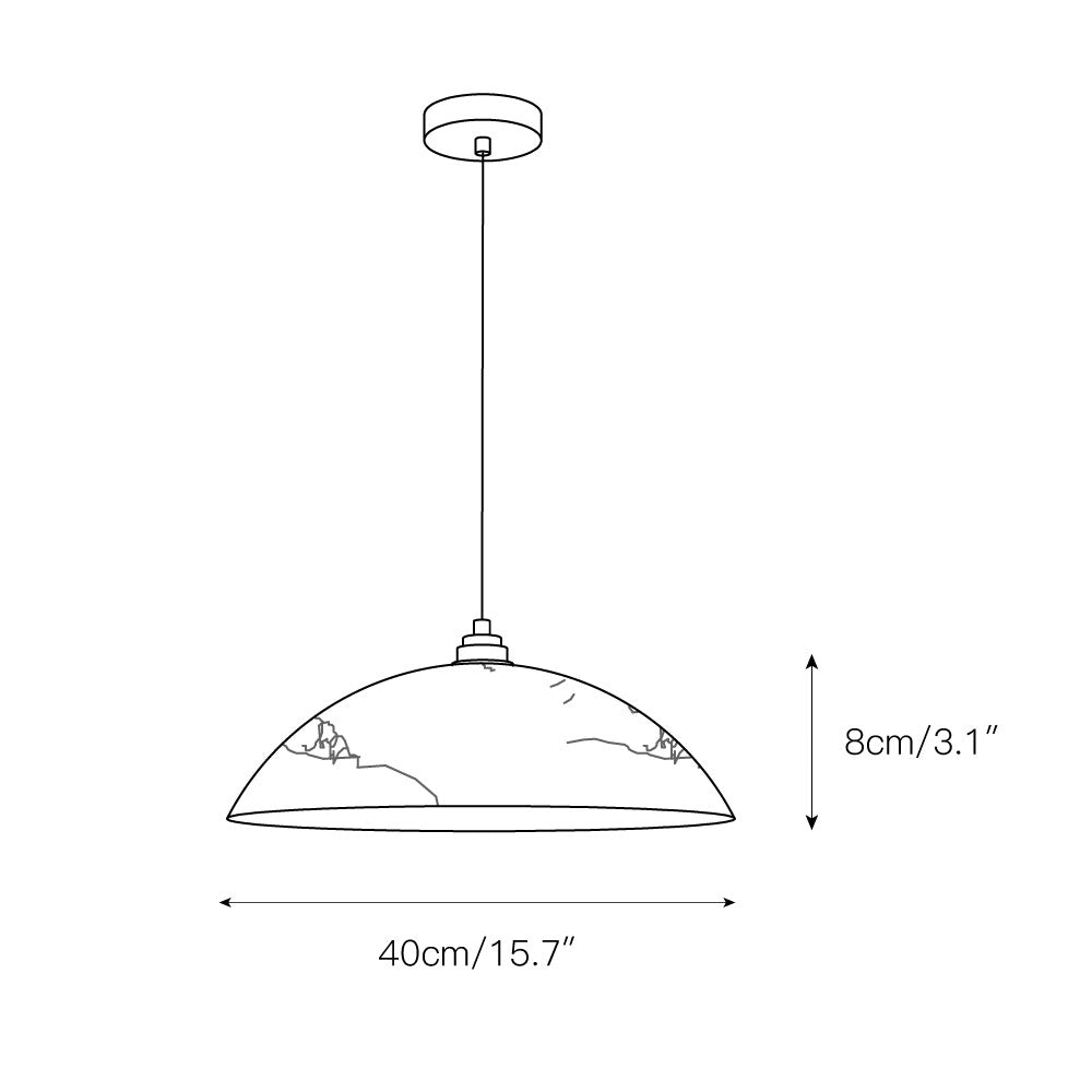 Lámpara colgante de cúpula de alabastro