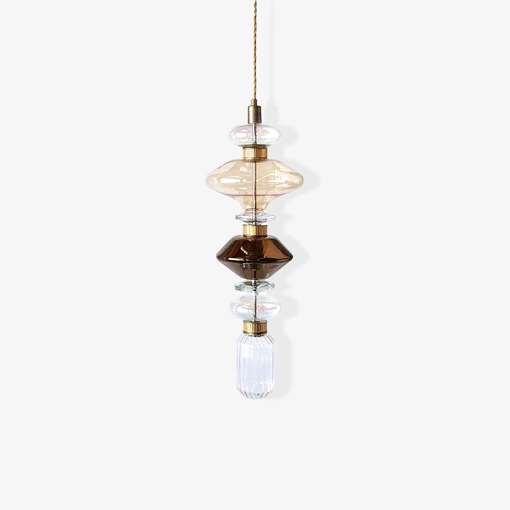 Suspension contemporaine - Fer, métal, verre, or, marron, résistante à l'humidité