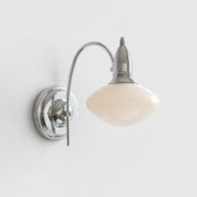 Bauhaus milk coffee glass wall lamp with shallow shade