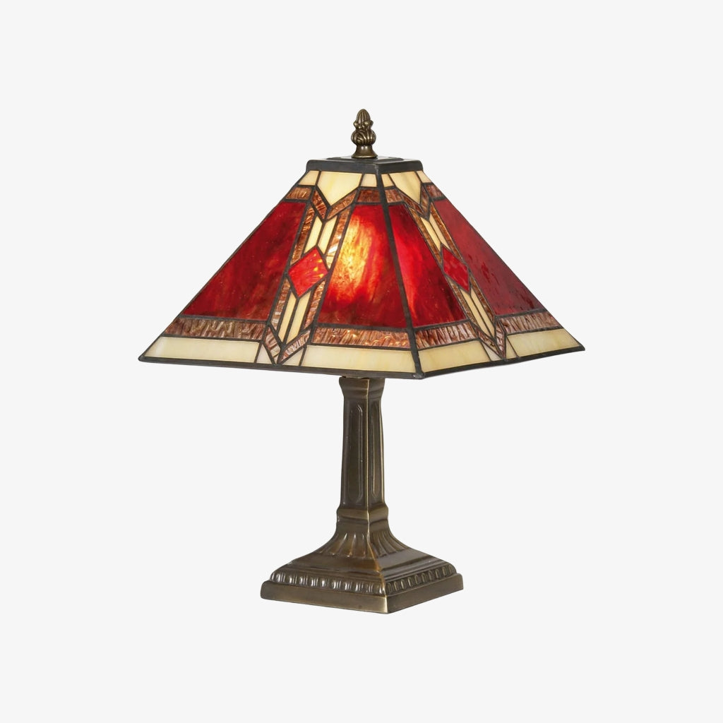 TiffStar Stained Glass Table Lamp – Vintage Style Stained Glass Suitable for Bedrooms and Living Rooms