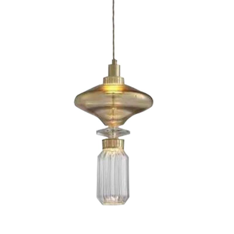 Suspension contemporaine - Fer, métal, verre, or, marron, résistante à l'humidité