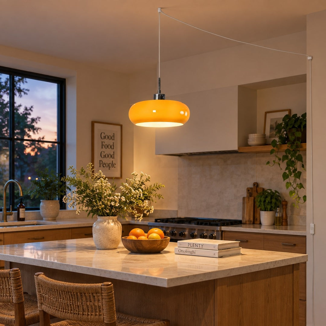 Potivus Sculptural Glass Plug-In Pendant Light
