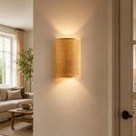 Load image into Gallery viewer, Japanese Rattan Wood Wall Sconce