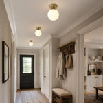 Bild in Gallery-Viewer laden, Vintage glass ceiling light in a warm hallway