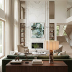 Load image into Gallery viewer, Cavilon Modern Artisanal Marble Accent Table Lamp with Soft Fabric Shade for Living Room and Bedroom