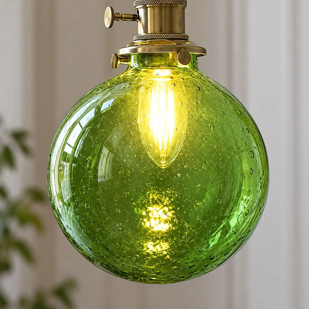 Bubble Glass Brass Pendant Light