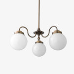 Load image into Gallery viewer, Glorica Glass Vintage Globe Chandelier - Brass 3-Light Frosted Glass Hanging Fixture
