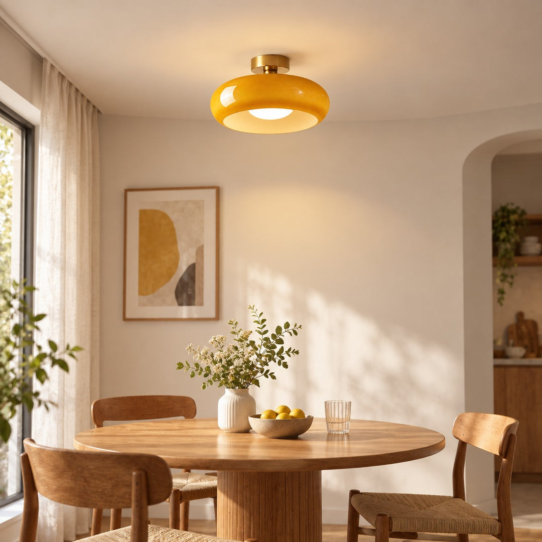 Bauvia Bauhaus Modern Round Glass Ceiling Lamp