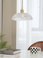 Charger l'image dans la visionneuse de galerie, Polished Brass Domed Glass Plug-In Pendant
