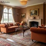 Olvara Scalloped Rattan Shade Flush Mount Ceiling Lamp – Boho Style Ceiling Light for Bedroom