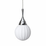 Bild in Gallery-Viewer laden, White ribbed milk glass pendant light