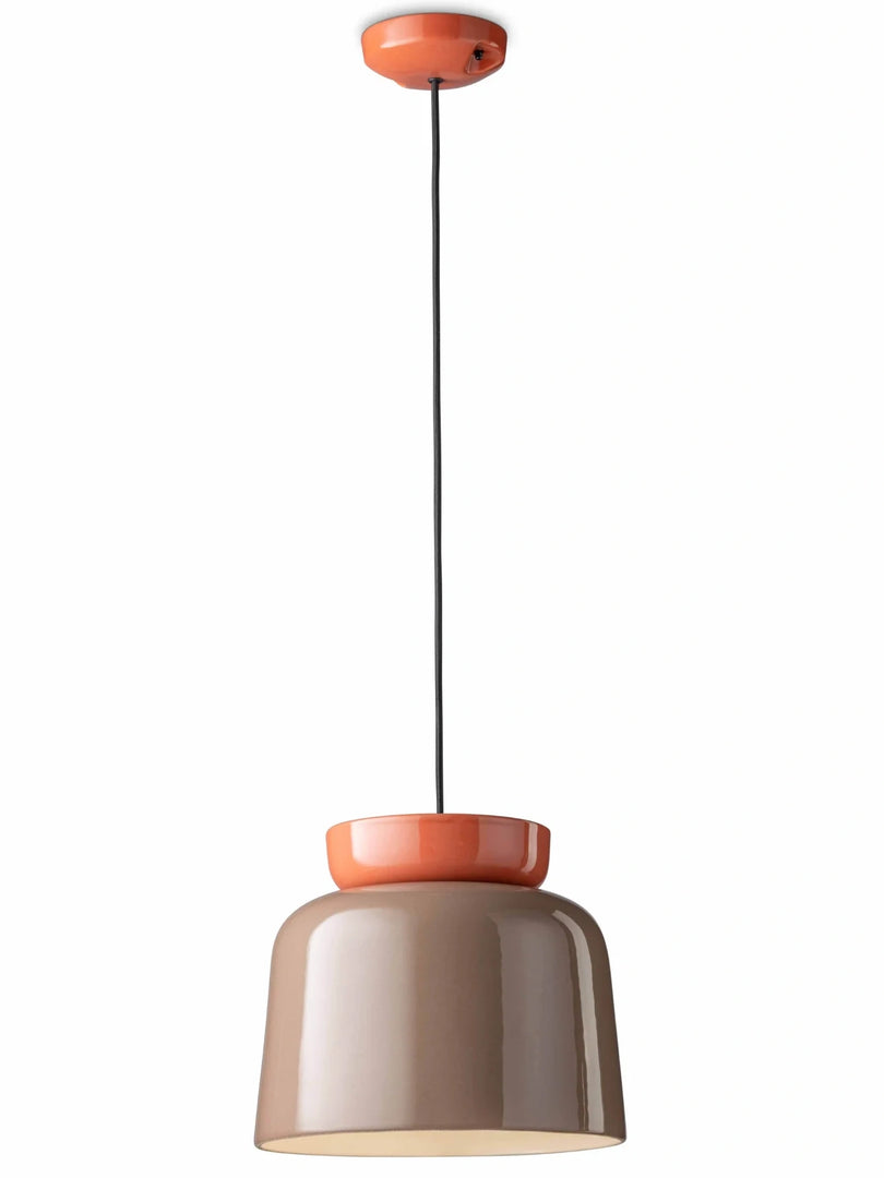 Lampe suspendue en céramique colorée avec drapeau national brésilien, bleu clair moka