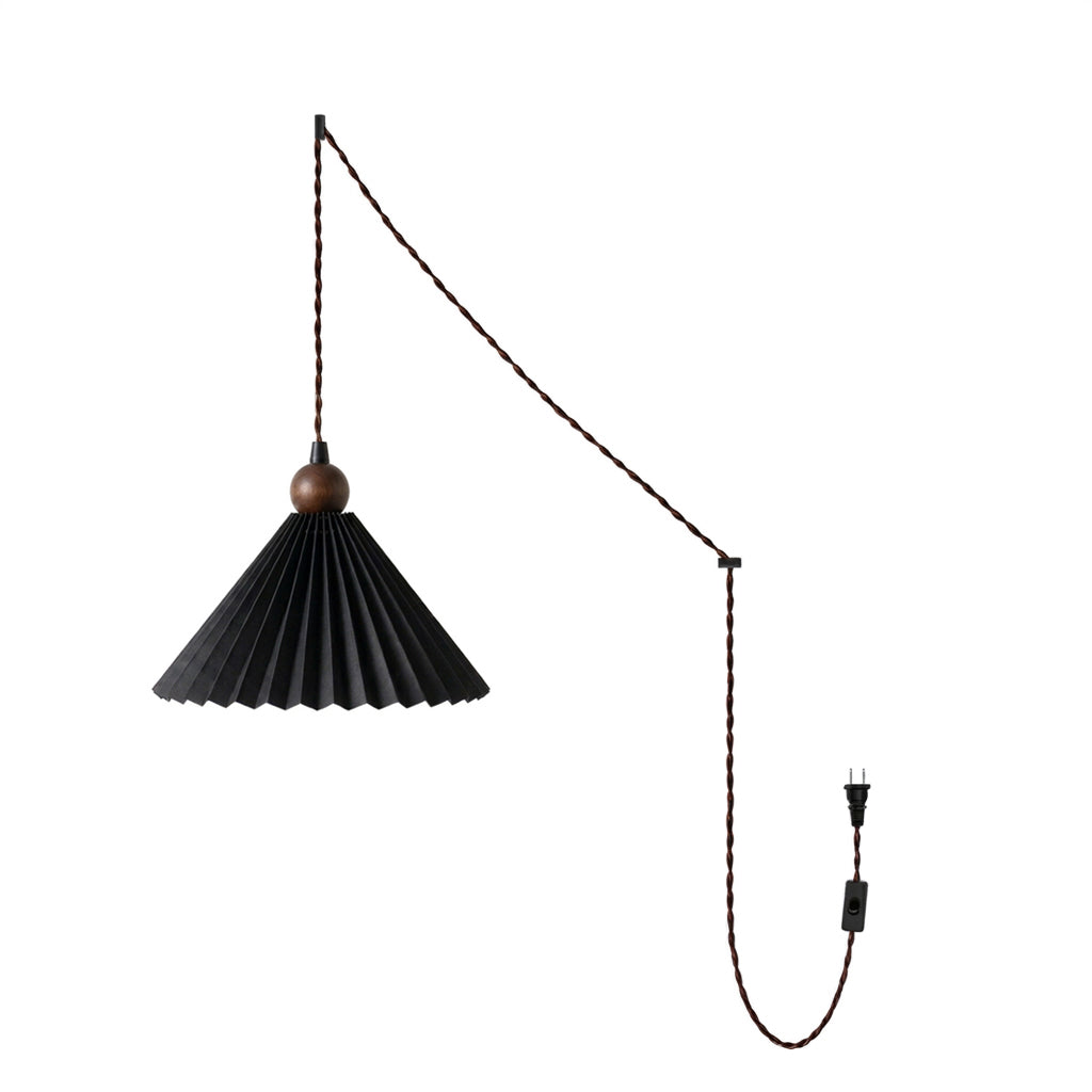 Pleated Ceramic Plug-In Swag Pendant