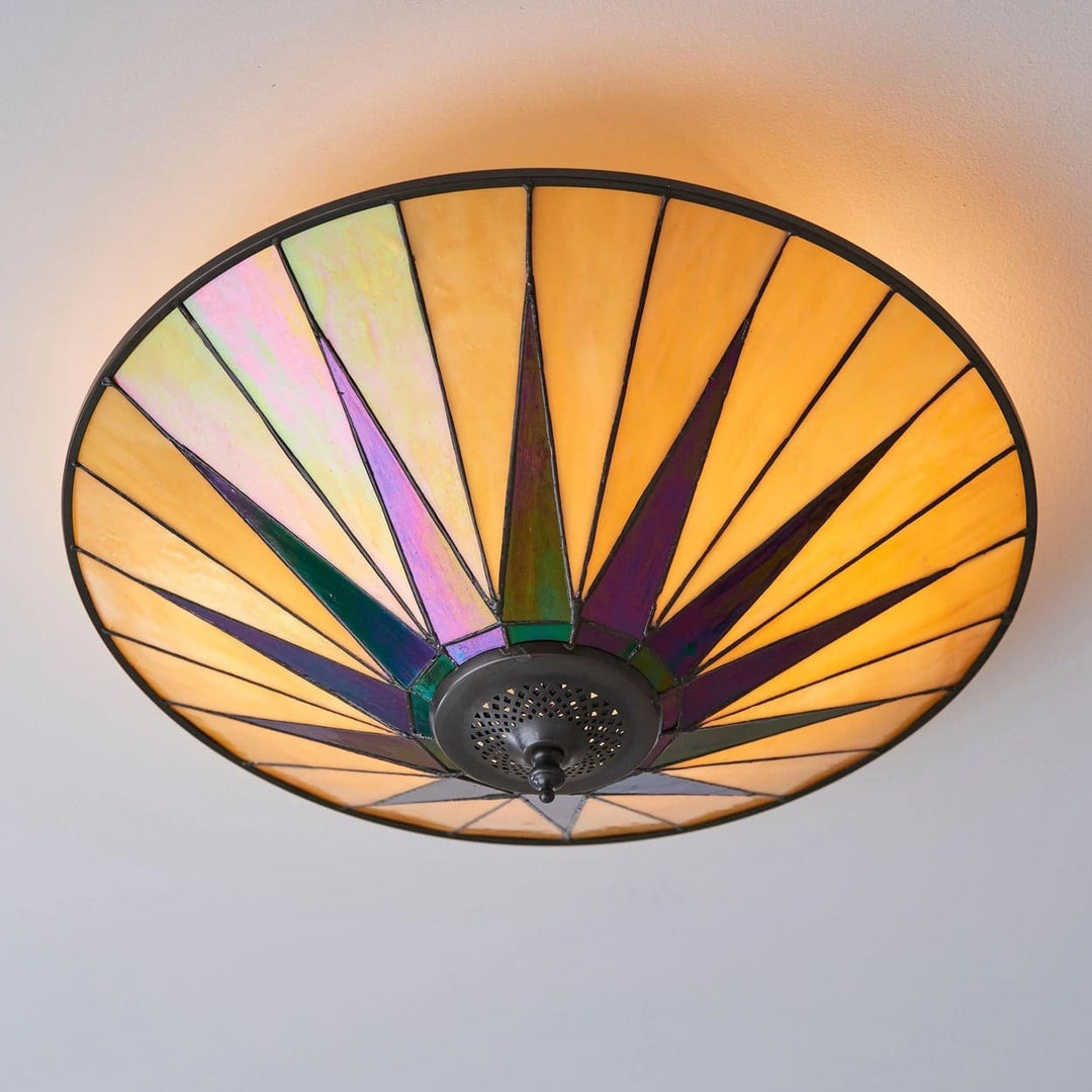 TF Colored Star Ceiling Light - Vintage Glass for Dining Rooms and Living Rooms