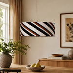 Charger l'image dans la visionneuse de galerie, Striped fabric pendant light room detail