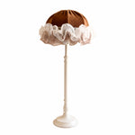 Load image into Gallery viewer, Brown and white French vintage table lamp front SKU view