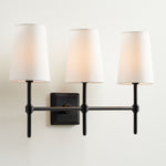 Load image into Gallery viewer, Derlina White Linen Shade Sconce – Classic Single To Triple Wall Light
