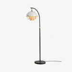 Load image into Gallery viewer, Afterglow Sunset Curved Floor Lamp - Vintage Glass Shade for Bedroom