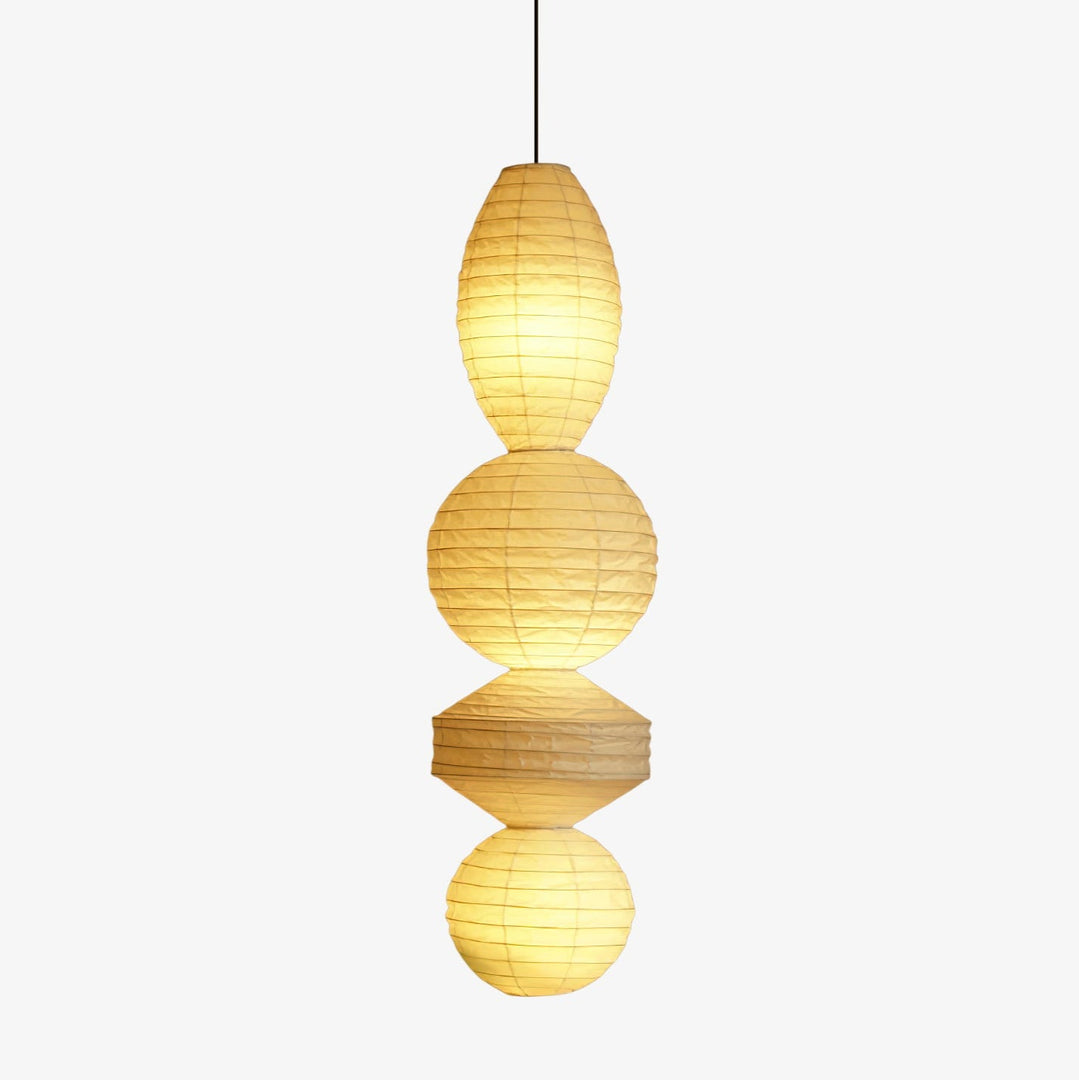 Stacked Ribbed Paper Swag Pendant Light