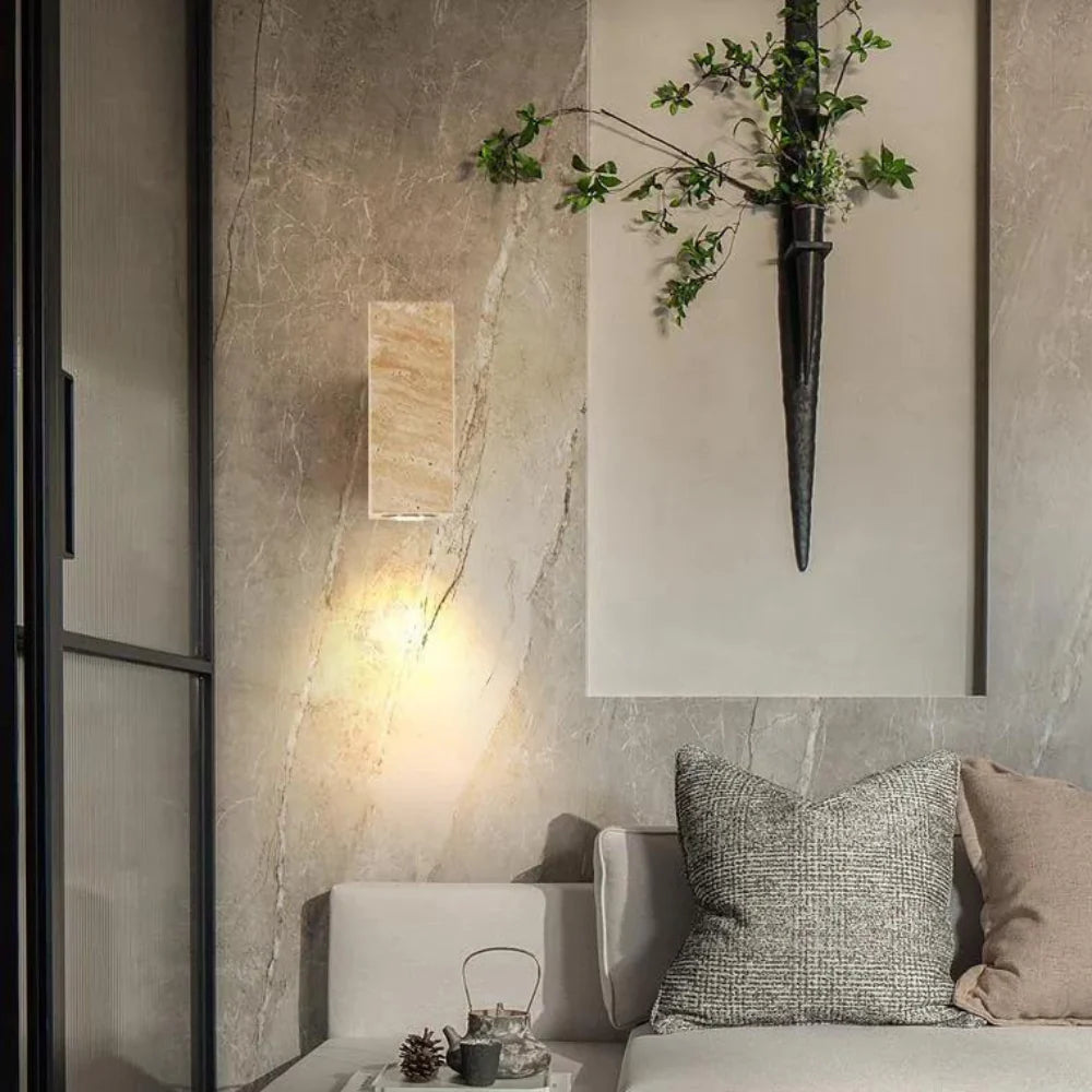 Wabi-Sabi Aura Travertine Wall Light
