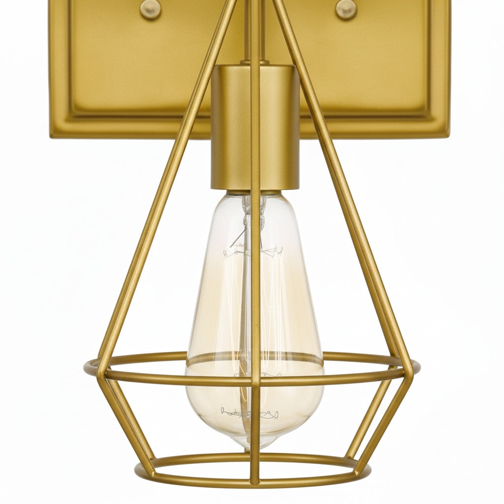 Solanivelo Retro Metal Wall Light with Diamond Hollow Shades for Kitchen Island