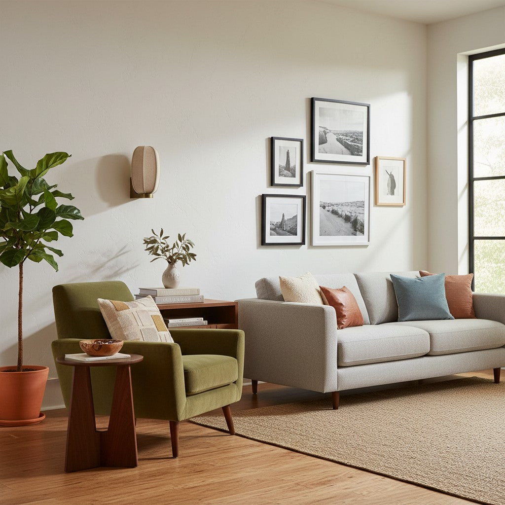 Loomis Moderne Art Deco Wandleuchte mit strukturiertem Stoffschirm für Schlafzimmer und Eingangsbereich