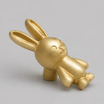 Cargar imagen en el visor de la Galería, Brass rabbit cabinet knob sculpted front detail
