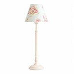 Load image into Gallery viewer, Blue floral fabric shade French country metal table lamp